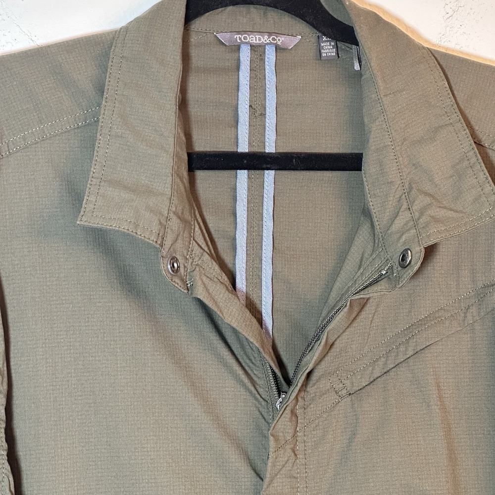 Toad&Co Men's XL Transverse ShirtJacket Full Zip Olive Green Lightweight Shacket - Picture 2 of 13